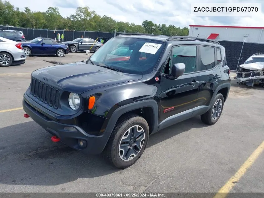 2016 Jeep Renegade Trailhawk VIN: ZACCJBCT1GPD67070 Lot: 40379861