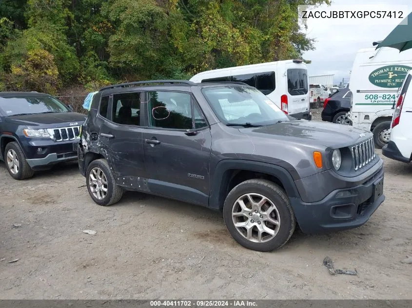 2016 Jeep Renegade Latitude VIN: ZACCJBBTXGPC57412 Lot: 40411702