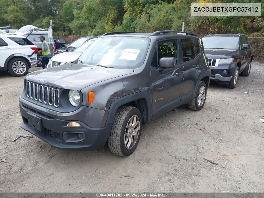 2016 Jeep Renegade Latitude VIN: ZACCJBBTXGPC57412 Lot: 40411702