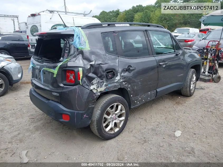 2016 Jeep Renegade Latitude VIN: ZACCJBBTXGPC57412 Lot: 40411702