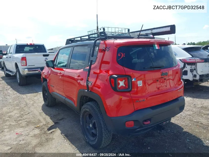 2016 Jeep Renegade Trailhawk VIN: ZACCJBCT7GPD32548 Lot: 40416437