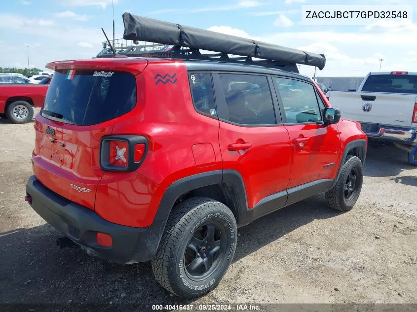 2016 Jeep Renegade Trailhawk VIN: ZACCJBCT7GPD32548 Lot: 40416437