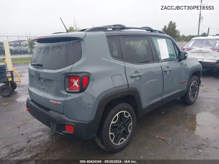 ZACCJBCT3GPE18553 2016 Jeep Renegade Trailhawk