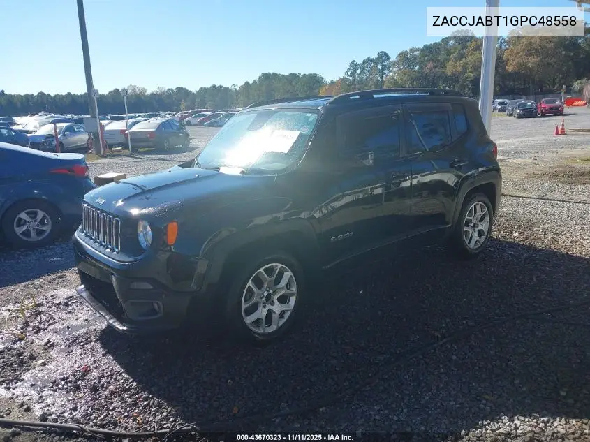 ZACCJABT1GPC48558 2016 Jeep Renegade Latitude