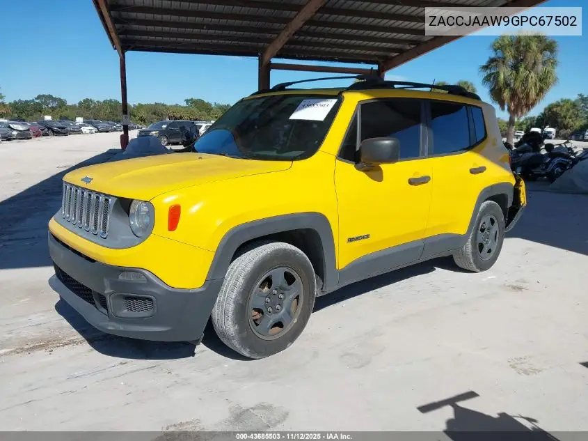 ZACCJAAW9GPC67502 2016 Jeep Renegade Sport
