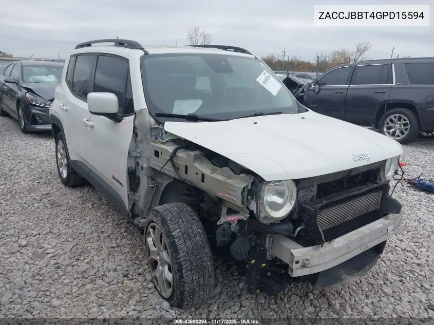ZACCJBBT4GPD15594 2016 Jeep Renegade Latitude