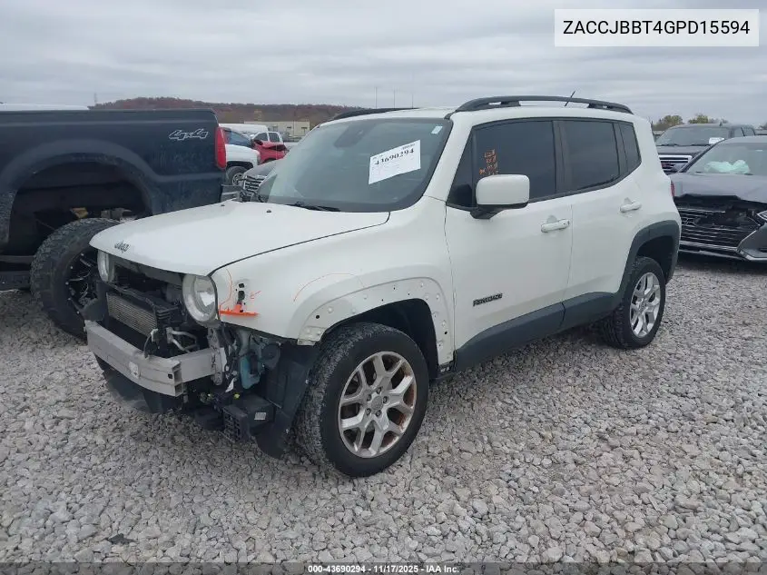 ZACCJBBT4GPD15594 2016 Jeep Renegade Latitude