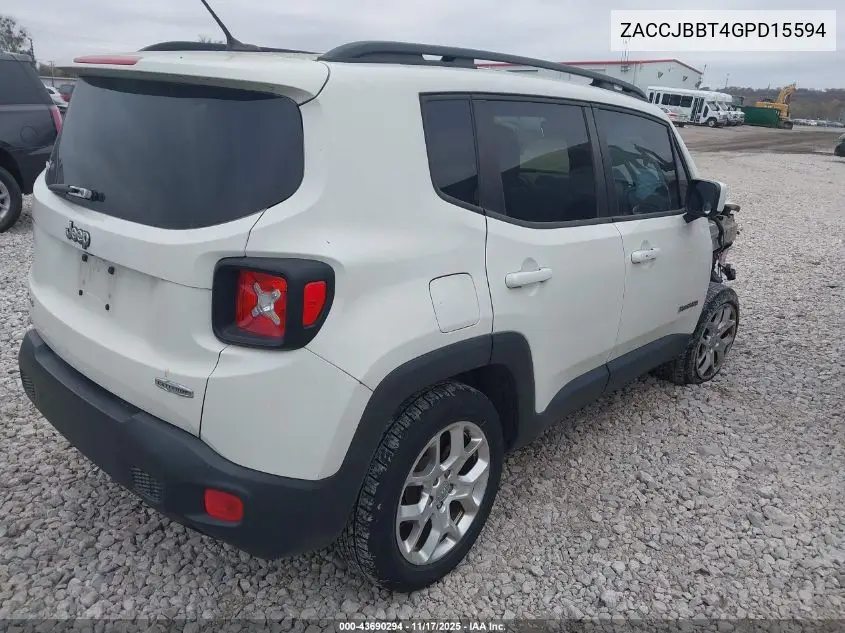 ZACCJBBT4GPD15594 2016 Jeep Renegade Latitude