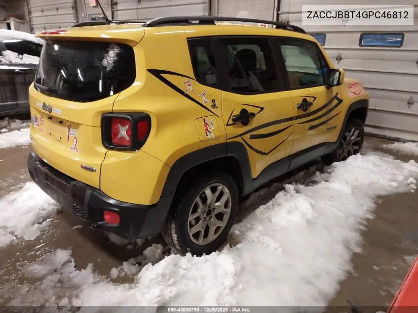 ZACCJBBT4GPC46812 2016 Jeep Renegade Latitude