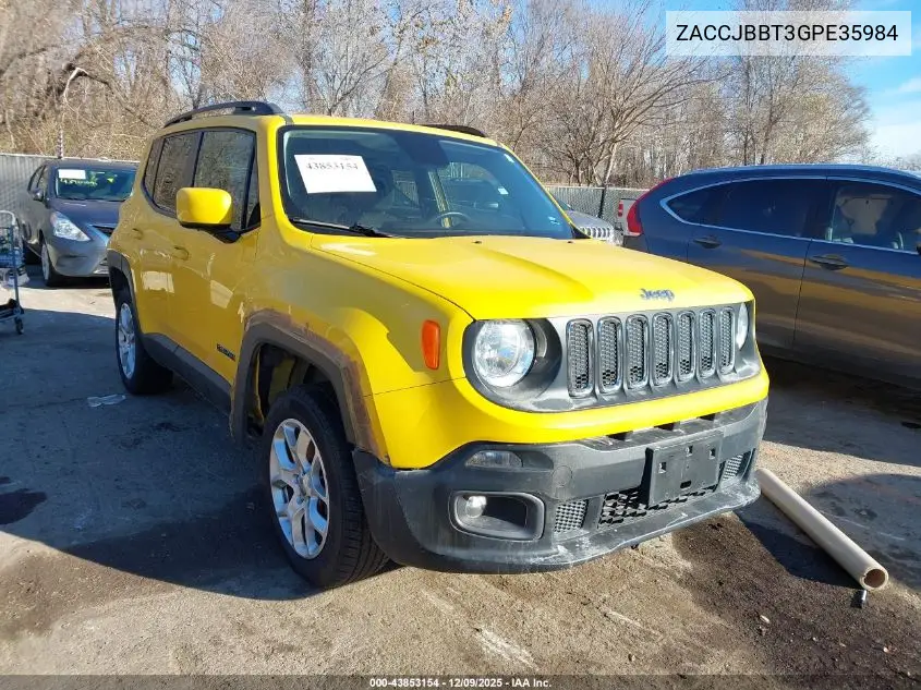 ZACCJBBT3GPE35984 2016 Jeep Renegade Latitude