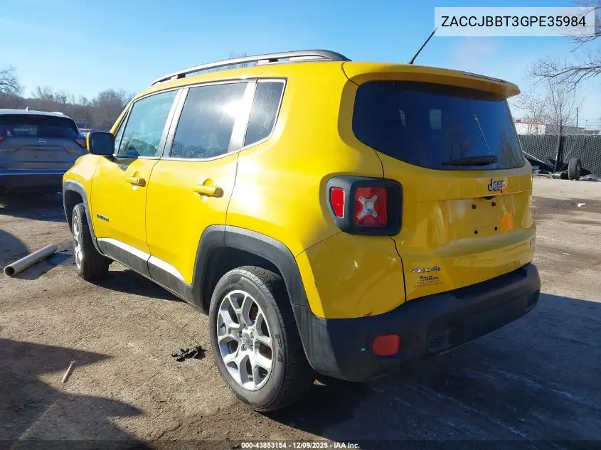 ZACCJBBT3GPE35984 2016 Jeep Renegade Latitude