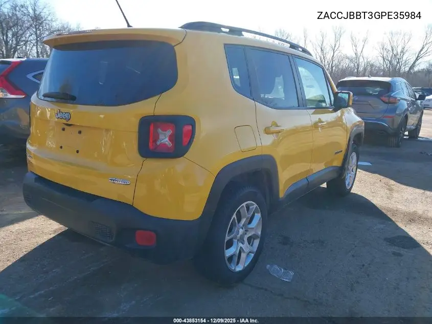 ZACCJBBT3GPE35984 2016 Jeep Renegade Latitude