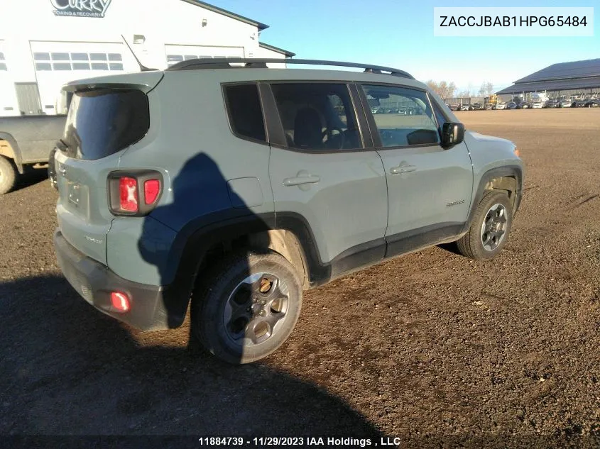 2017 Jeep Renegade Sport VIN: ZACCJBAB1HPG65484 Lot: 11884739