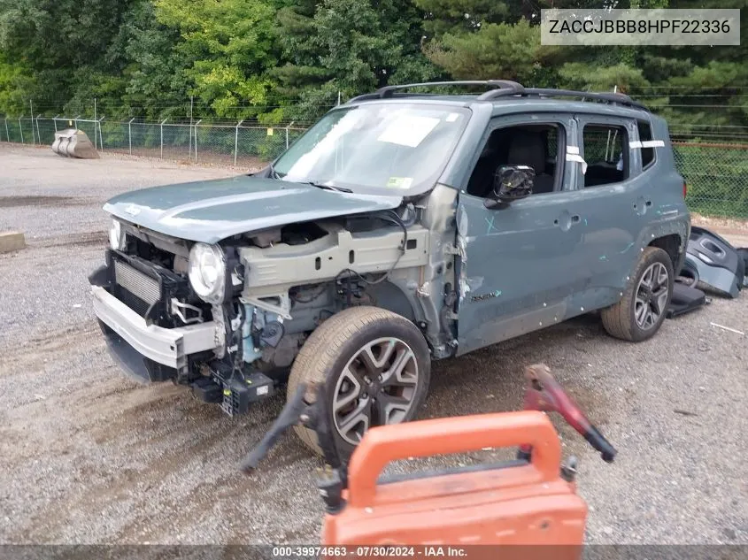 2017 Jeep Renegade Latitude 4X4 VIN: ZACCJBBB8HPF22336 Lot: 39974663