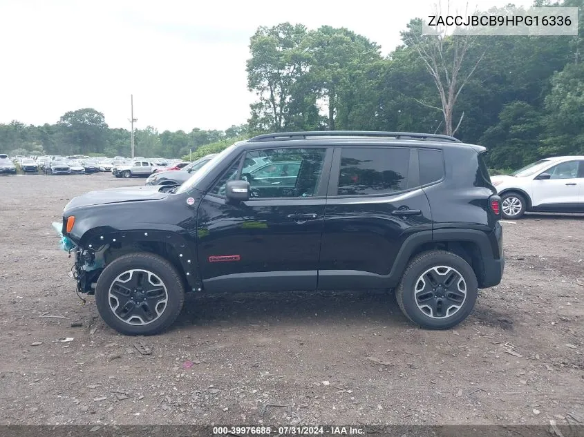 2017 Jeep Renegade Trailhawk 4X4 VIN: ZACCJBCB9HPG16336 Lot: 39976685