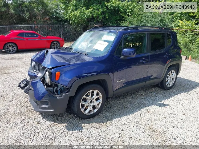 2017 Jeep Renegade Latitude Fwd VIN: ZACCJABB9HPG48943 Lot: 39986969