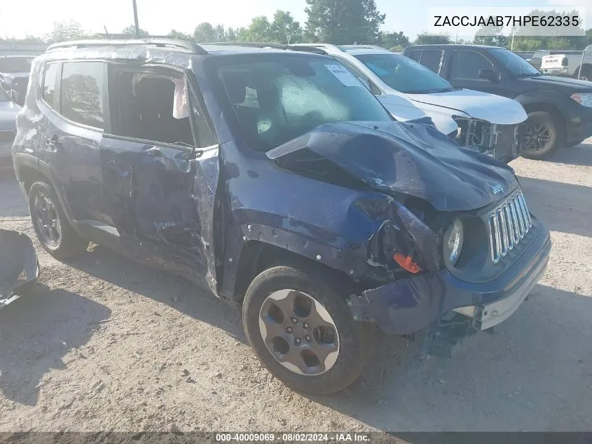 2017 Jeep Renegade Sport Fwd VIN: ZACCJAAB7HPE62335 Lot: 40009069