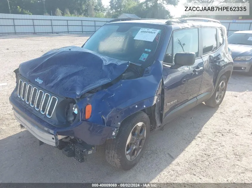 2017 Jeep Renegade Sport Fwd VIN: ZACCJAAB7HPE62335 Lot: 40009069