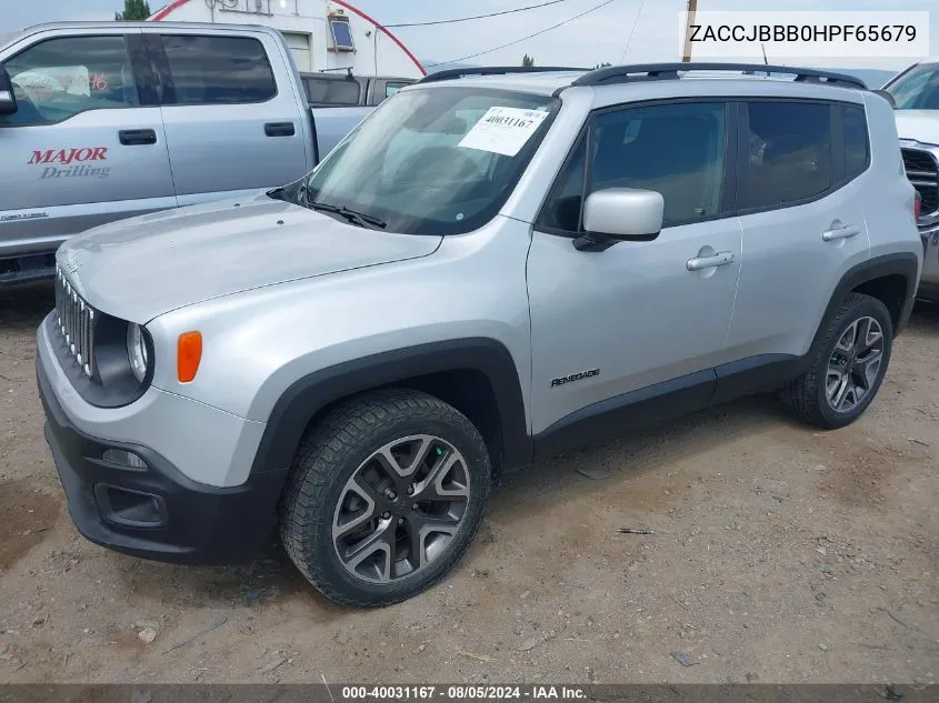 2017 Jeep Renegade Latitude 4X4 VIN: ZACCJBBB0HPF65679 Lot: 40031167