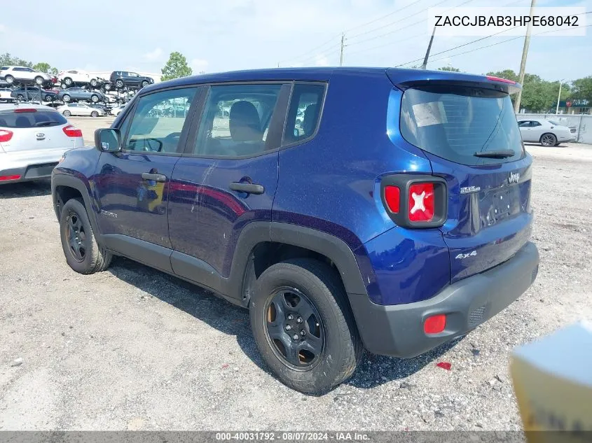 ZACCJBAB3HPE68042 2017 Jeep Renegade Sport 4X4