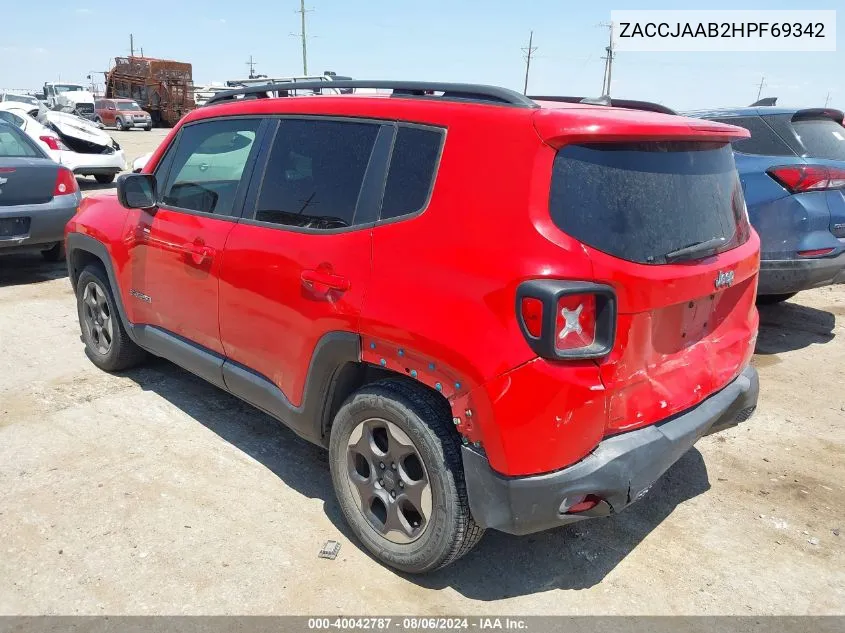 ZACCJAAB2HPF69342 2017 Jeep Renegade Sport Fwd