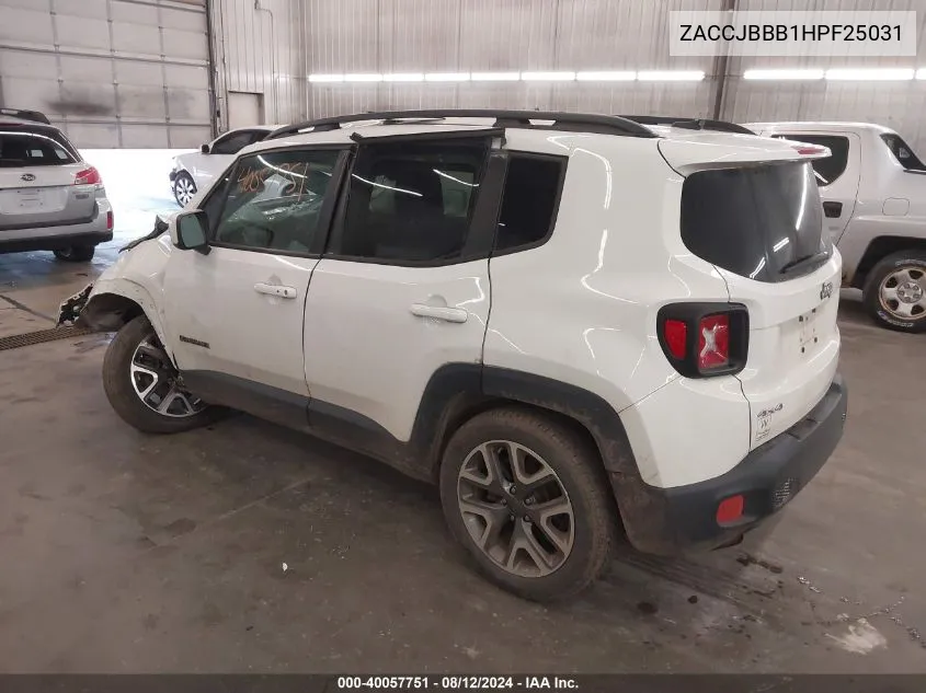 ZACCJBBB1HPF25031 2017 Jeep Renegade Latitude 4X4