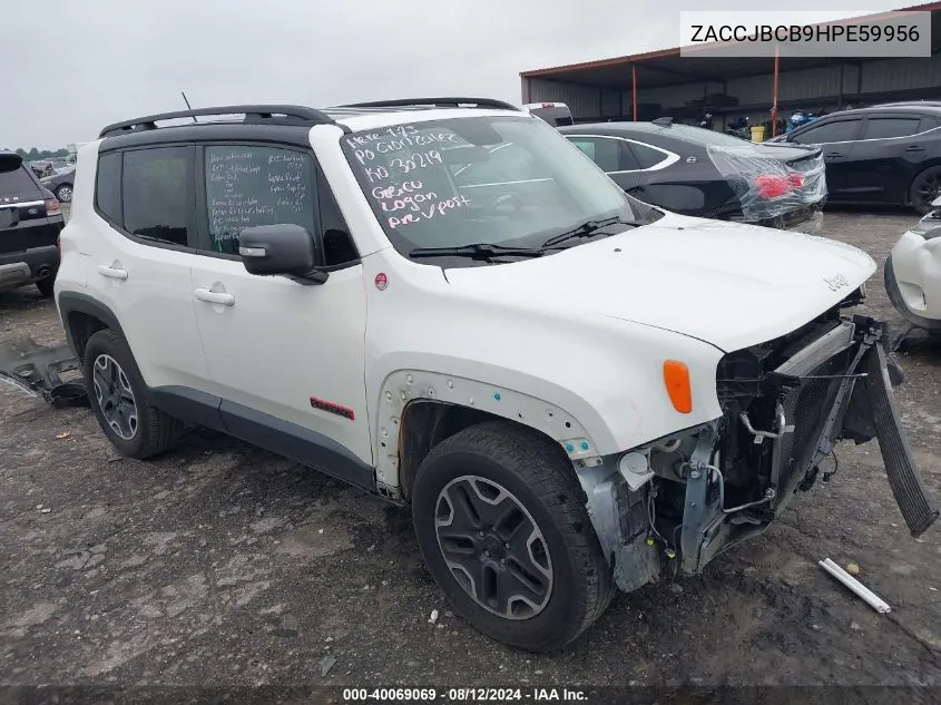 2017 Jeep Renegade Trailhawk 4X4 VIN: ZACCJBCB9HPE59956 Lot: 40069069