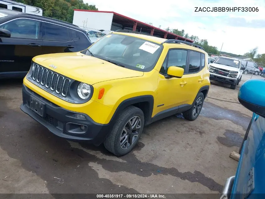 2017 Jeep Renegade Latitude VIN: ZACCJBBB9HPF33006 Lot: 40351917