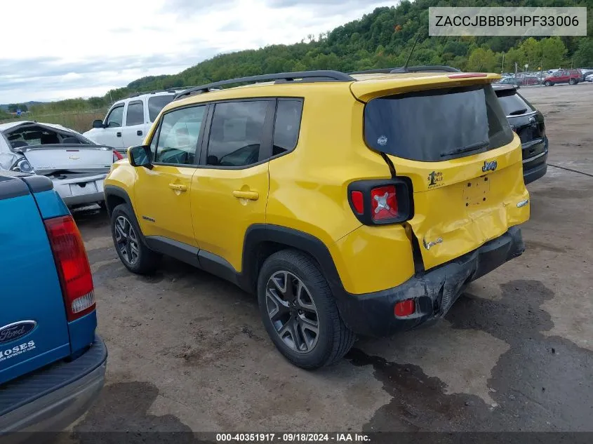 2017 Jeep Renegade Latitude VIN: ZACCJBBB9HPF33006 Lot: 40351917