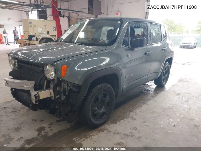 2017 Jeep Renegade Sport 4X4 VIN: ZACCJBAH7HPF11608 Lot: 40364096