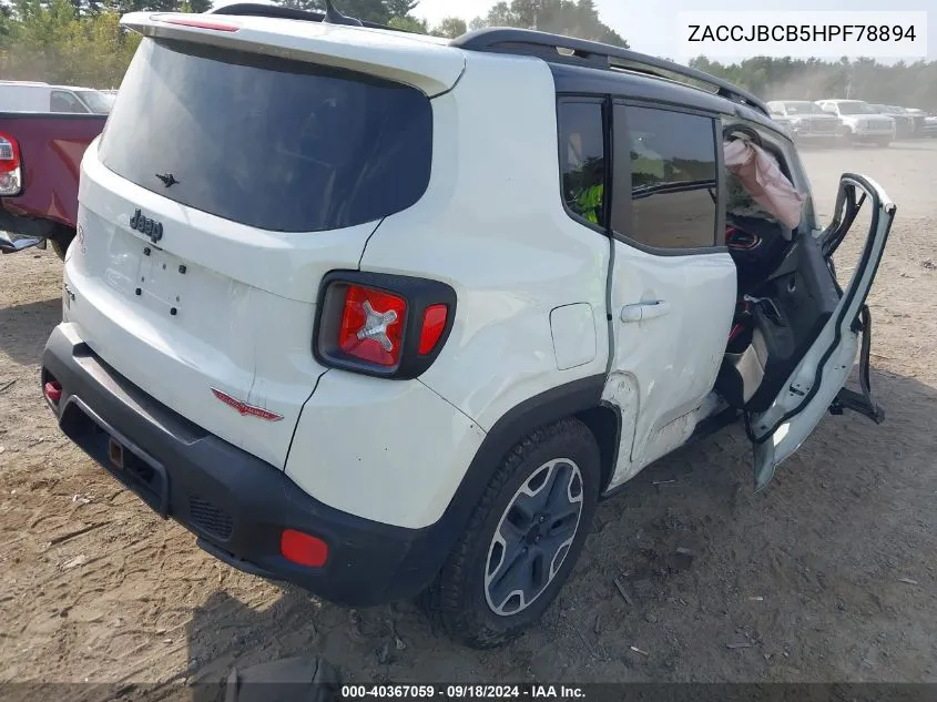 2017 Jeep Renegade Trailhawk VIN: ZACCJBCB5HPF78894 Lot: 40367059