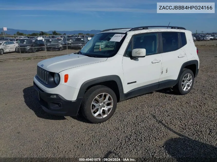 2017 Jeep Renegade Latitude 4X4 VIN: ZACCJBBB4HPG24166 Lot: 40401878