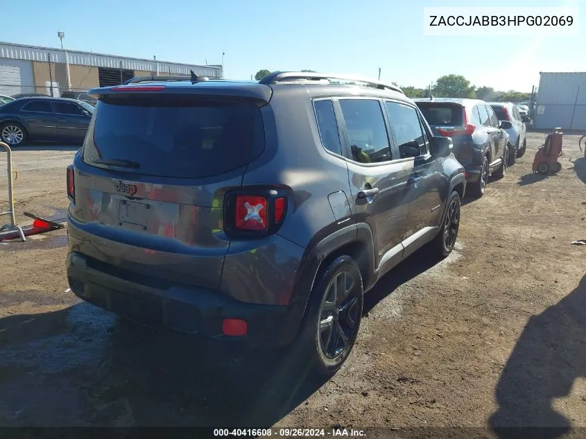 2017 Jeep Renegade Altitude Fwd VIN: ZACCJABB3HPG02069 Lot: 40416608