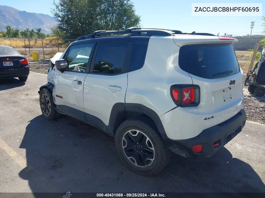 2017 Jeep Renegade Trailhawk 4X4 VIN: ZACCJBCB8HPF60695 Lot: 40431069