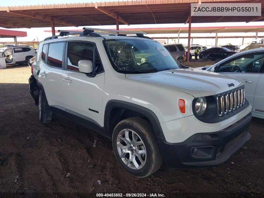 2017 Jeep Renegade Latitude 4X4 VIN: ZACCJBBB9HPG55011 Lot: 40453802