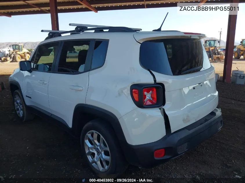 2017 Jeep Renegade Latitude 4X4 VIN: ZACCJBBB9HPG55011 Lot: 40453802