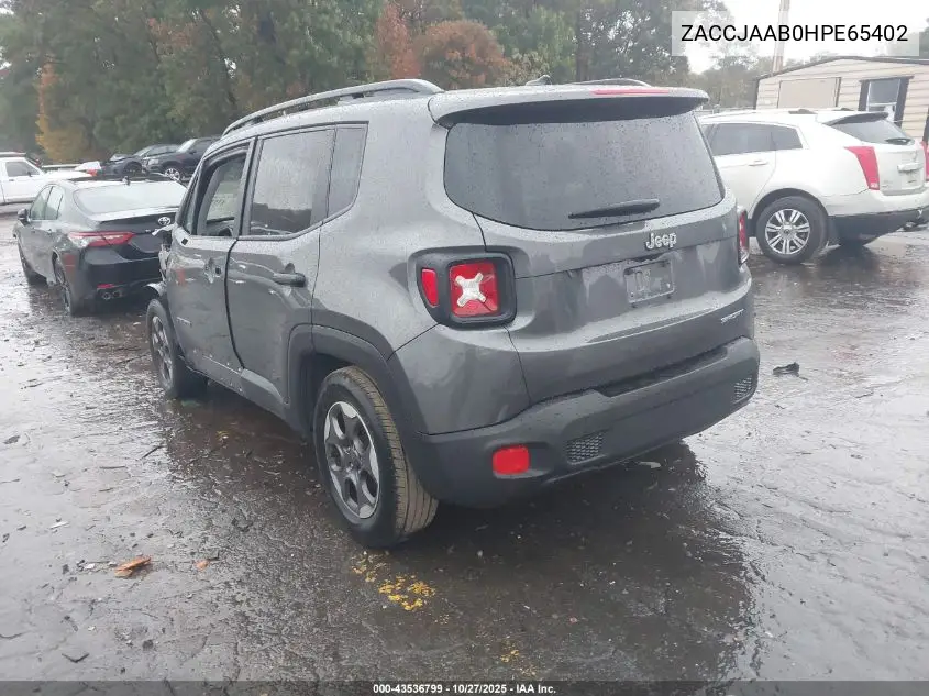 ZACCJAAB0HPE65402 2017 Jeep Renegade Sport Fwd