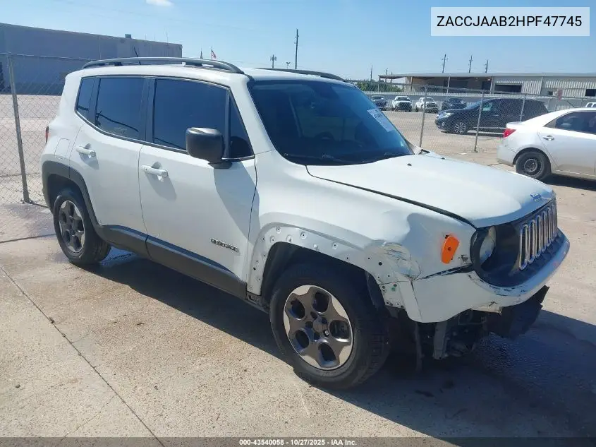 ZACCJAAB2HPF47745 2017 Jeep Renegade Sport Fwd