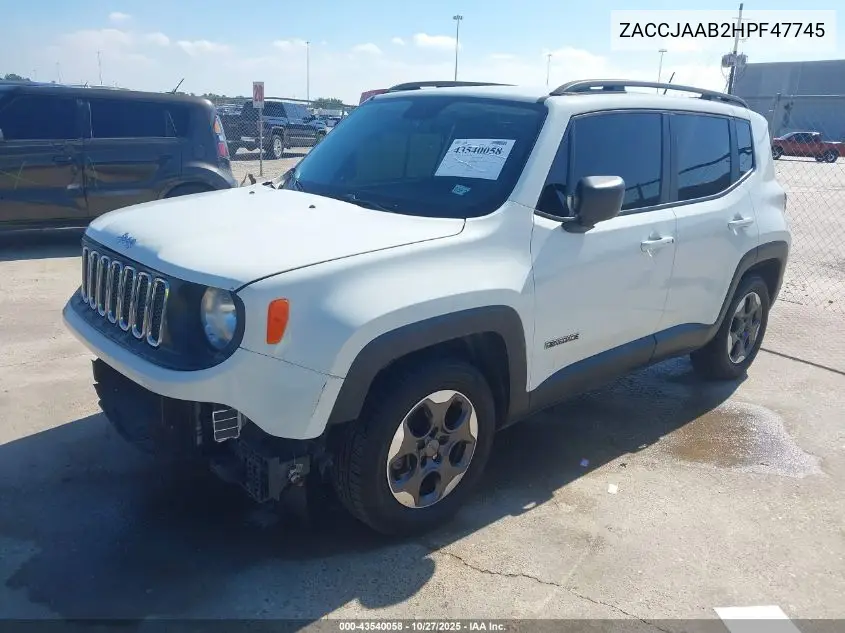 ZACCJAAB2HPF47745 2017 Jeep Renegade Sport Fwd