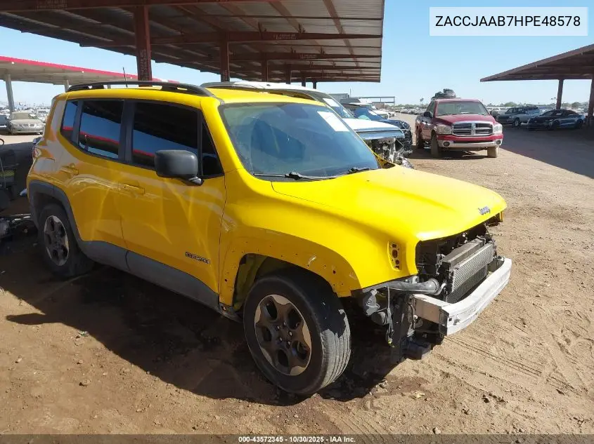 ZACCJAAB7HPE48578 2017 Jeep Renegade Sport Fwd