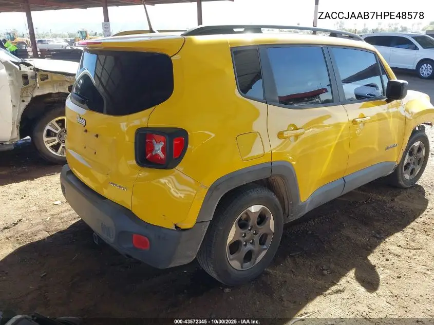 ZACCJAAB7HPE48578 2017 Jeep Renegade Sport Fwd