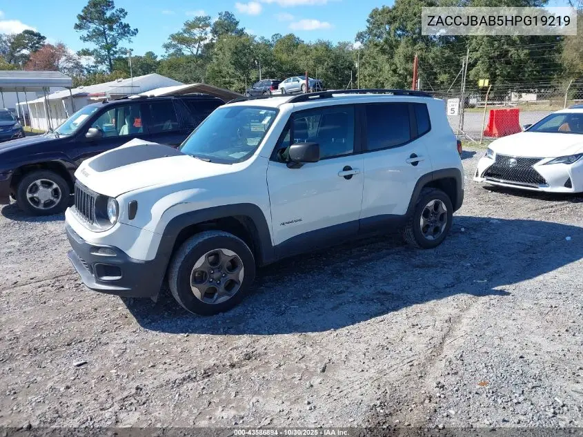 ZACCJBAB5HPG19219 2017 Jeep Renegade Sport 4X4