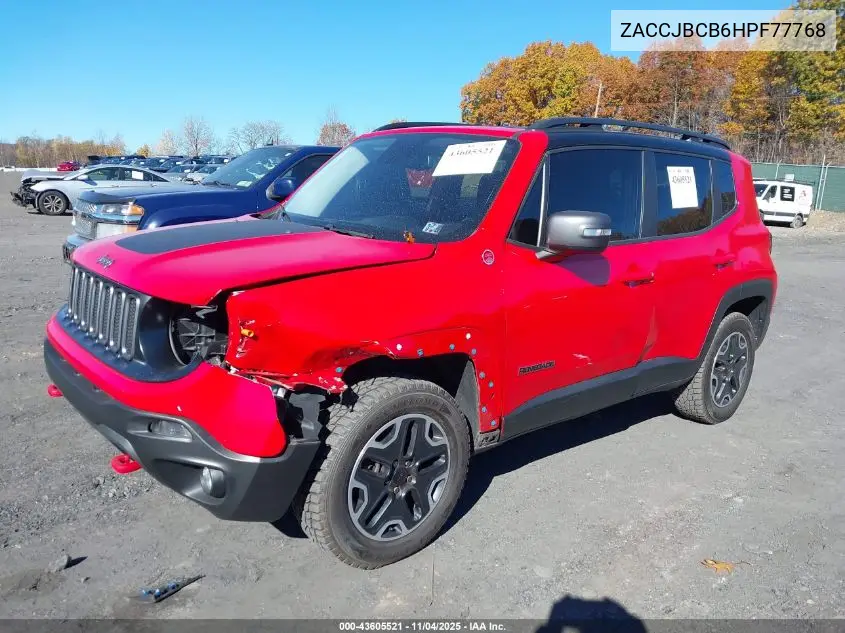 ZACCJBCB6HPF77768 2017 Jeep Renegade Trailhawk 4X4