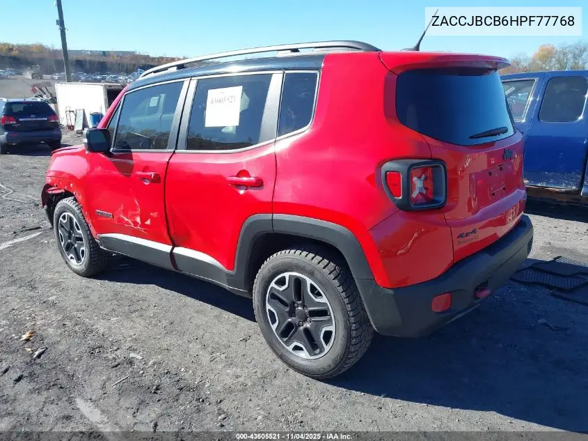 ZACCJBCB6HPF77768 2017 Jeep Renegade Trailhawk 4X4