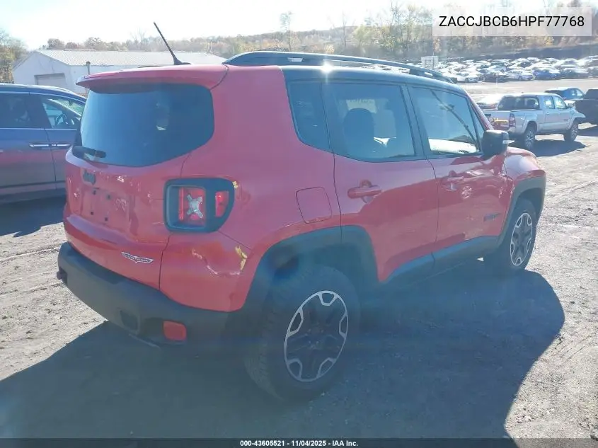 ZACCJBCB6HPF77768 2017 Jeep Renegade Trailhawk 4X4