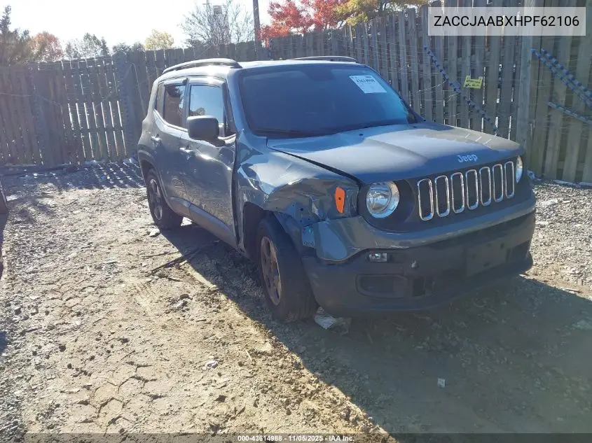 ZACCJAABXHPF62106 2017 Jeep Renegade Sport Fwd