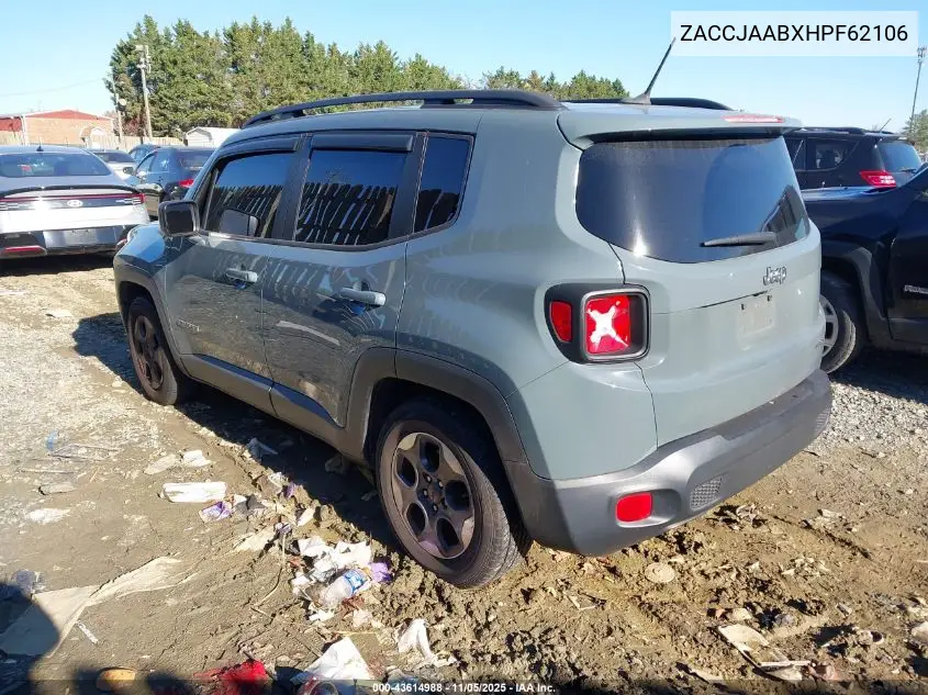 ZACCJAABXHPF62106 2017 Jeep Renegade Sport Fwd