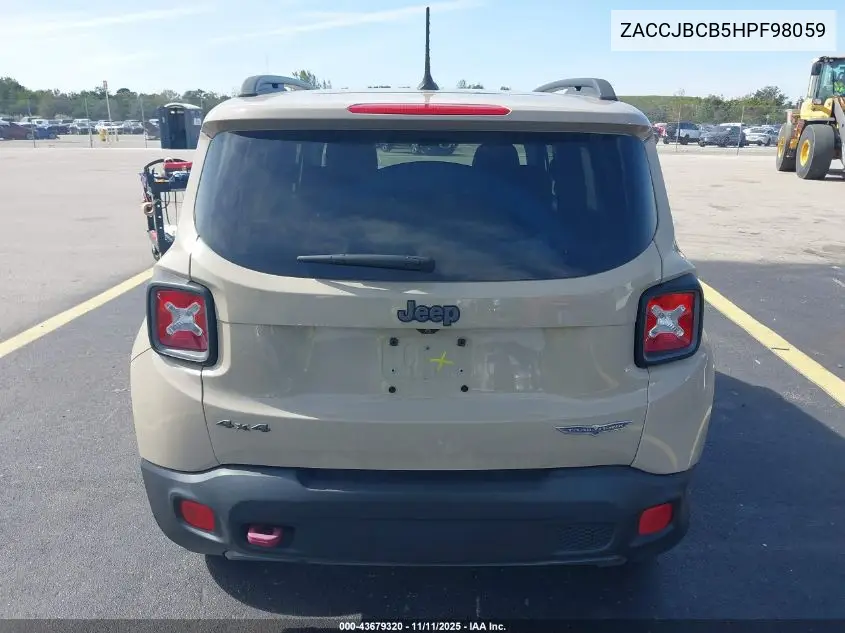 ZACCJBCB5HPF98059 2017 Jeep Renegade Deserthawk 4X4