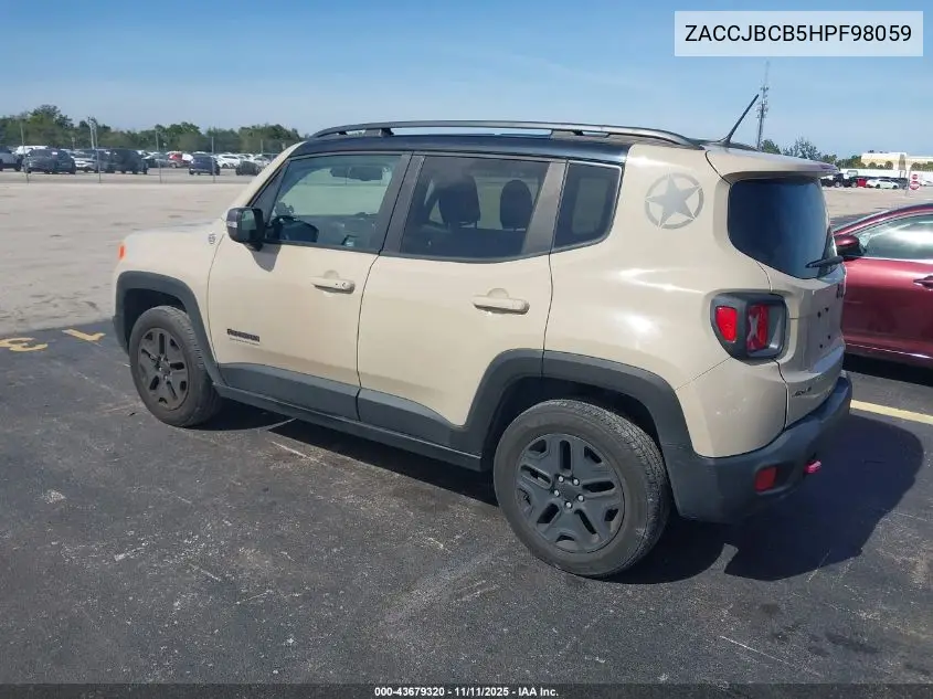 ZACCJBCB5HPF98059 2017 Jeep Renegade Deserthawk 4X4