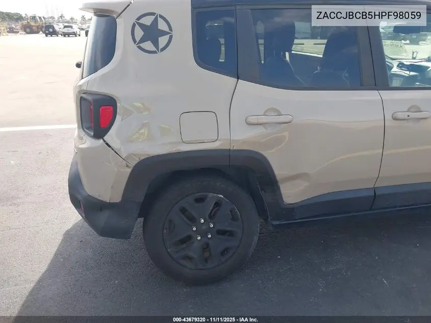 ZACCJBCB5HPF98059 2017 Jeep Renegade Deserthawk 4X4